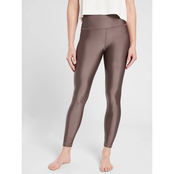 Athleta Elation Shine Tight in Coffee House Shimmer Brown Size LT Large Tall - Picture 1 of 13